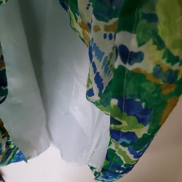 Jones‎ New York Chiffon Babydoll Bandage Dress Cocktail Party Turquoise Size 16 - Picture 8 of 16